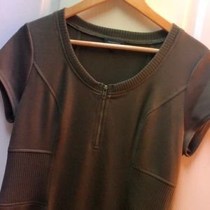 Dark green/brown zipper dress